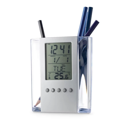 EDEM. Multifunctional digital desk clock with pen holder (NPS-97065-127)