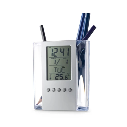 EDEM. Multifunctional digital desk clock with pen holder (NPS-97065-127)