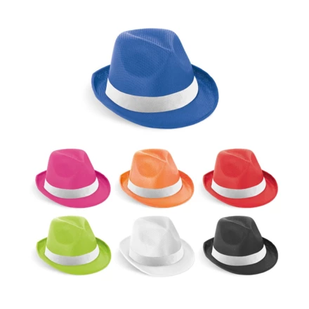 MANOLO POLI. Hat in PP with white polyester ribbon (NPS-99086-105)