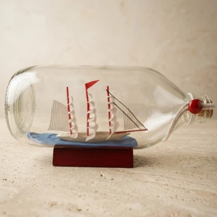 Rafandynka - Statek w butelce na podstawie drewnianej - MA2036 (NMT-322831)