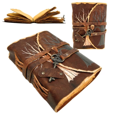 Notes skórzany Vintage 200 stron z kluczem – Drzewo Życia –  H006 (NMT-323760)