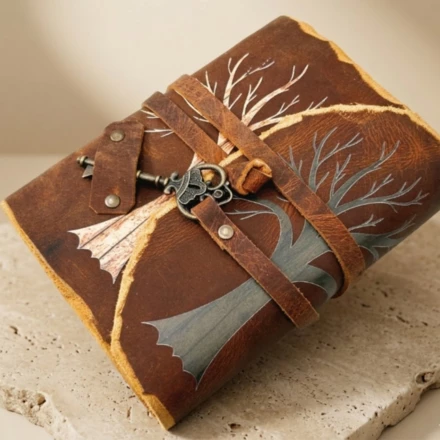 Notes skórzany Vintage 200 stron z kluczem – Drzewo Życia –  H006 (NMT-323760)