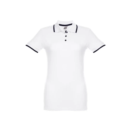 THC ROME WOMEN WH. Women's Polo Shirt with contrast colour trim and buttons (NPS-30138-106-XXL)