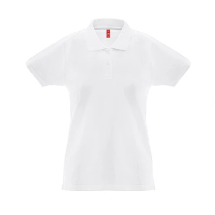 THC MONACO WOMEN WH. Women's short-sleeved polo shirt in carded cotton (NPS-30261-106-S)