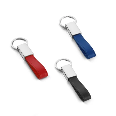 WATOH. Round metal and PU keyring (NPS-93354-103)