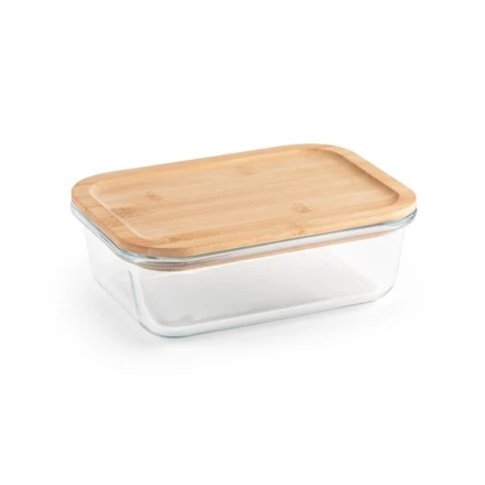 PORTOBELLO. Lunch Box. Hermetic box in borosilicate glass and bamboo lid 1000 mL (NPS-94781-160)