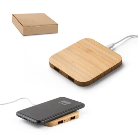 DALTON. Superfast 15W bamboo wireless charger (NPS-97123-160)