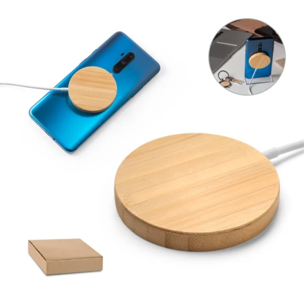 DAIMLER. 15W superfast wireless magnetic charger in bamboo (NPS-97128-160)