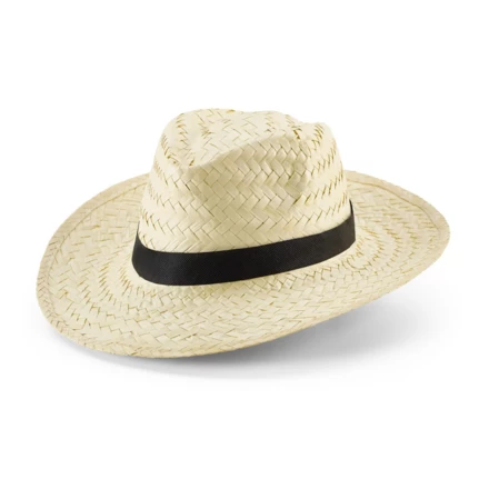 EDWARD POLI. Natural straw hat with polyester ribbon (NPS-99084-103)