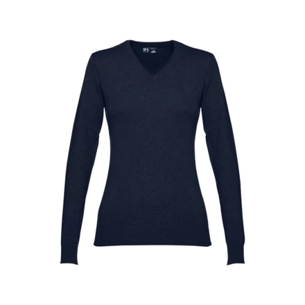 THC MILAN WOMEN. Damski sweter z dekoltem V-neck z bawełny i poliamidu (NPS-30150-134-XXL)