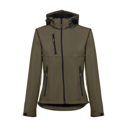 THC ZAGREB WOMEN. Women's softshell jacket with detachable hood and rounded back hem (NPS-30181-149-M)