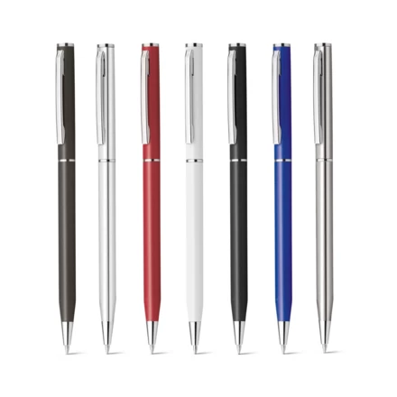 LESLEY METALLIC. Aluminium ball pen with clip and twist mechanism (NPS-81185-107)