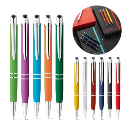 MARIETA SOFT. Aluminium ball pen with clip (NPS-81189-124)