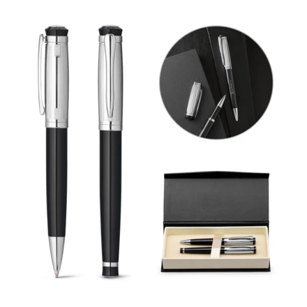 ORLANDO. Metal Rollerball and ballpoint pen set with clip (NPS-81193-107)