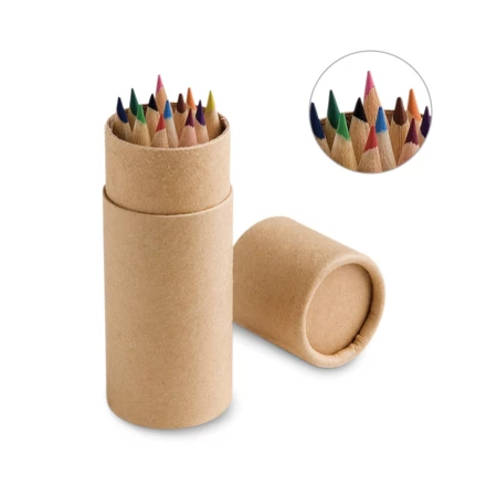 CYLINDER. Pencil box with 12 coloured pencils (NPS-91752-160)