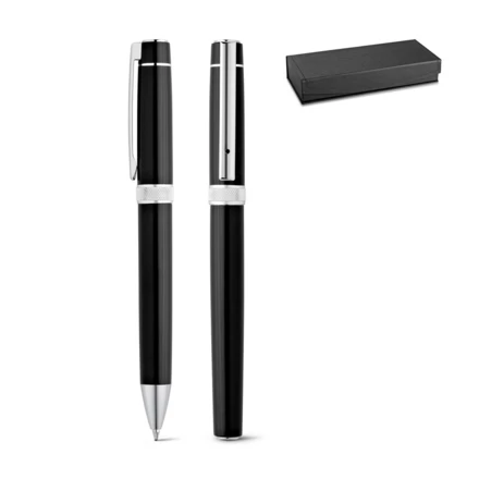 DOURO. Metal rollerball and ballpoint set with clip (NPS-91816-103)