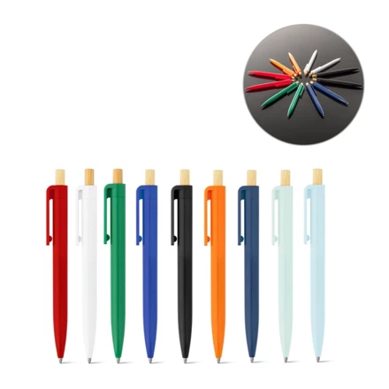 ZARA. Długopis z recyklingowanego ABS (100% rABS) z bambusową przycisk (NPS-91945-103)