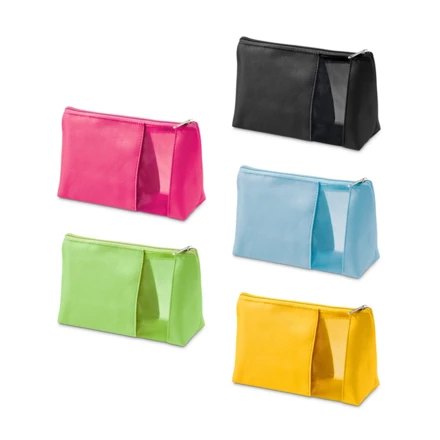 ANNIE. Kosmetyczka z mikrofibry i siateczki zapinana (NPS-92717-102)