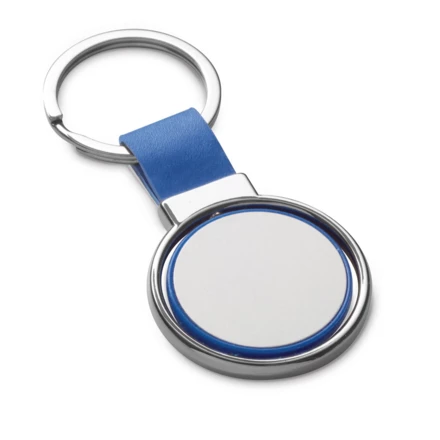 ALBRIGHT. Metal and PU keyring suitable for customisation by doming (NPS-93177-104)