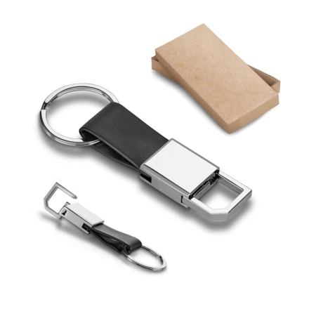 BOURCHIER. Metal and PU keyring with hook (NPS-93363-103)