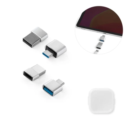 MINSKY. Zestaw 2 aluminiowych adapterów USB-A / USB-C (NPS-97090-127)