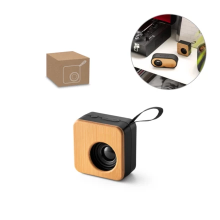 MAYER. Portable 3W speaker with 4h battery life in bamboo and recycled ABS (100% rABS) (NPS-97098-103)