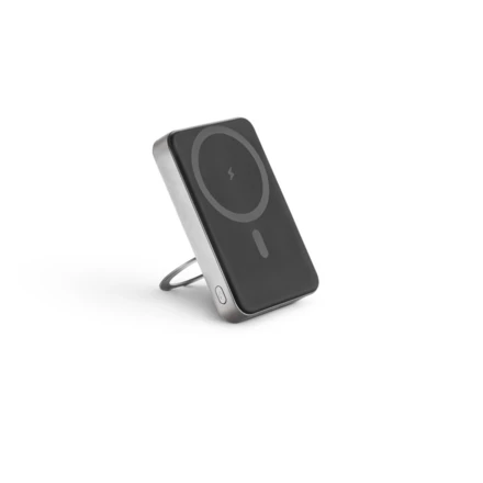 WARSHEL 10. Magnetyczny power bank 10 000 mAh z superszybką ładowarką bezprzewodową 15 W z recyklingowanego ABS (100% rABS) z podstawką (NPS-97143-133)