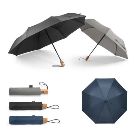 RIVER. Telescopic umbrella in 190T recycled polyester (100% rPET) pongee with automatic opening and closing (NPS-99040-103)