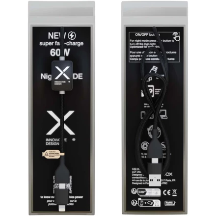 SCX.design C32 kabel do ładowania 60 W z przełącznikiem i podświetlanym logo (NPC-2PX21290)
