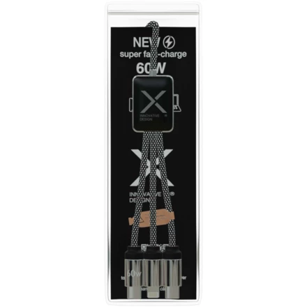 SCX.design C33 kabel do ładowania typu C o mocy 60 W z podwójnym podświetlanym logo (NPC-2PX21390)