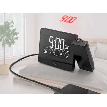 Zegar, budzik z projektorem Hama Plus Charge (NAX-VH062-03)