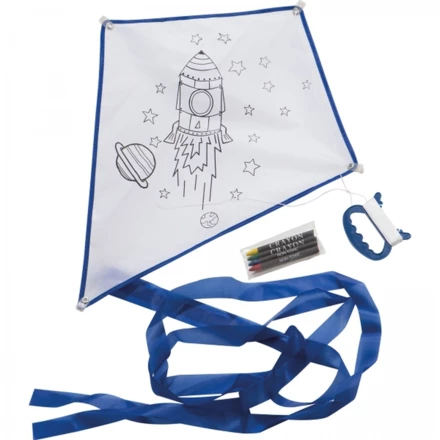 Latawiec do kolorowania z 4 kredkami - biały - (NMC-50666-06)