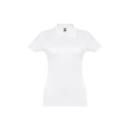 THC EVE WH. Kurzarm-Poloshirt mit Gürtel für Damen aus kardierter Baumwolle (NPS-30134-106-M)