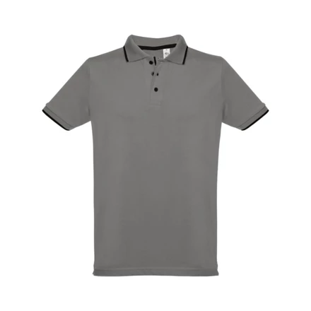 THC ROME. Men's Polo Shirt with contrast colour trim and buttons (NPS-30137-113-S)