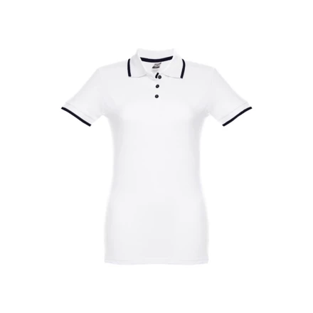 THC ROME WOMEN WH. Zweifarbiges Baumwoll-Poloshirt für Damen (NPS-30138-106-M)