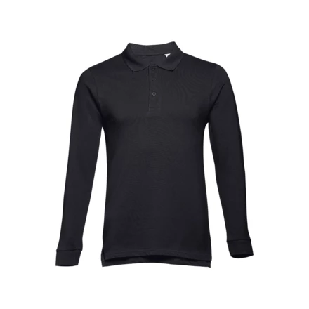 THC BERN. Men's long-sleeved 100% cotton piqué polo shirt with removable label (NPS-30141-103-L)