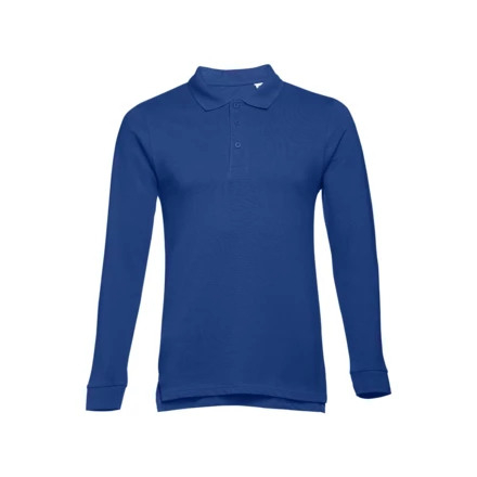 THC BERN. Men's long-sleeved 100% cotton piqué polo shirt with removable label (NPS-30141-114-M)