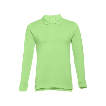 THC BERN. Men's long-sleeved 100% cotton piqué polo shirt with removable label (NPS-30141-119-L)