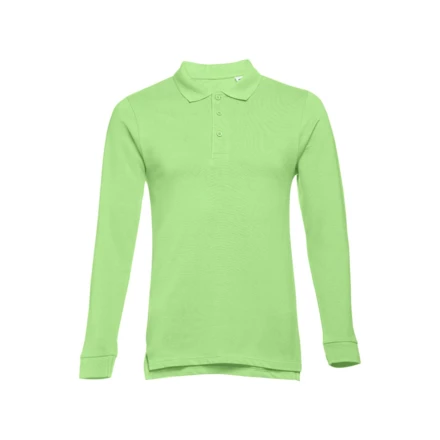 THC BERN. Men's long-sleeved 100% cotton piqué polo shirt with removable label (NPS-30141-119-L)