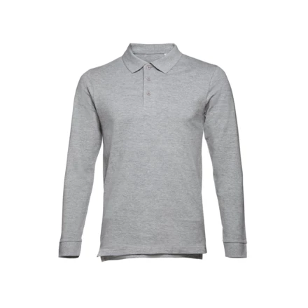 THC BERN. Men's long-sleeved 100% cotton piqué polo shirt with removable label (NPS-30141-183-L)