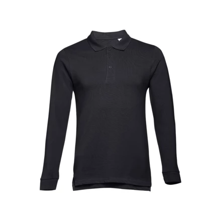 THC BERN. Men's long-sleeved 100% cotton piqué polo shirt with removable label (NPS-30141-184-L)