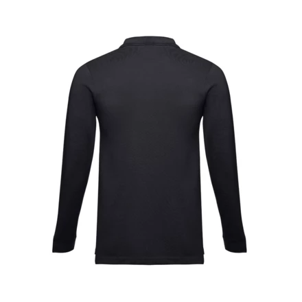 THC BERN. Men's long-sleeved 100% cotton piqué polo shirt with removable label (NPS-30141-184-S)