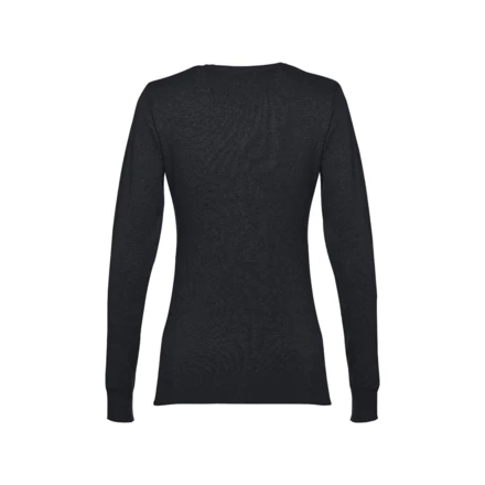 THC MILAN WOMEN. Damski sweter z dekoltem V-neck z bawełny i poliamidu (NPS-30150-103-L)
