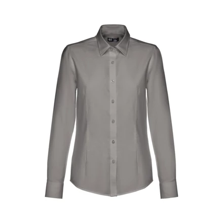 THC TOKYO WOMEN. Women's long-sleeved oxford shirt with pearl coloured buttons (NPS-30154-113-S)