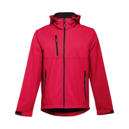 THC ZAGREB. Men's softshell jacket with detachable hood and rounded back hem (NPS-30180-105-XL)