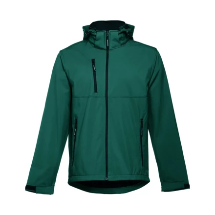 THC ZAGREB. Men's softshell jacket with detachable hood and rounded back hem (NPS-30180-129-M)