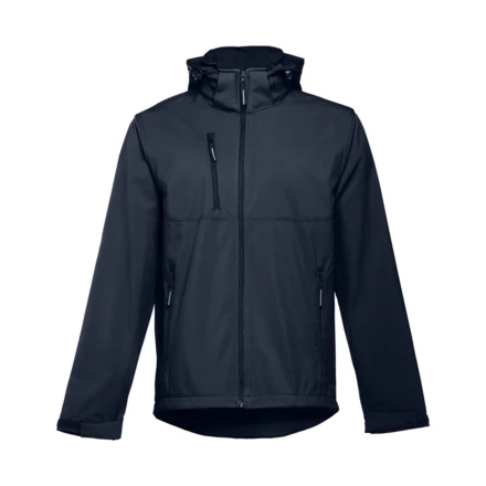 THC ZAGREB. Men's softshell jacket with detachable hood and rounded back hem (NPS-30180-134-XL)