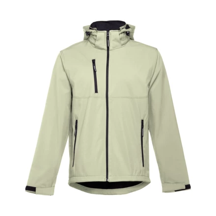 THC ZAGREB. Men's softshell jacket with detachable hood and rounded back hem (NPS-30180-159-M)