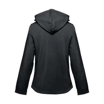 THC ZAGREB WOMEN. Women's softshell jacket with detachable hood and rounded back hem (NPS-30181-103-S)