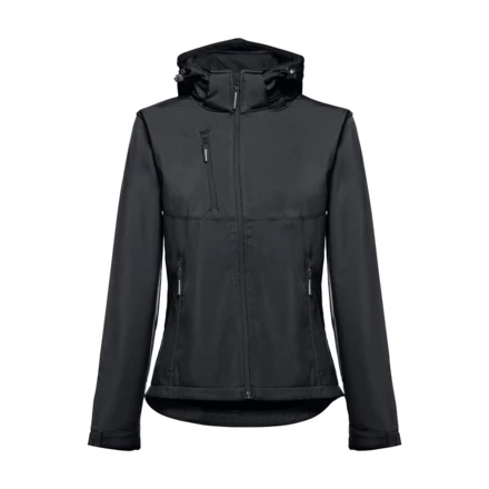 THC ZAGREB WOMEN. Women's softshell jacket with detachable hood and rounded back hem (NPS-30181-103-XXL)